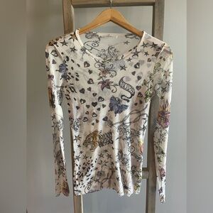 Marc Cain y2k graffiti top